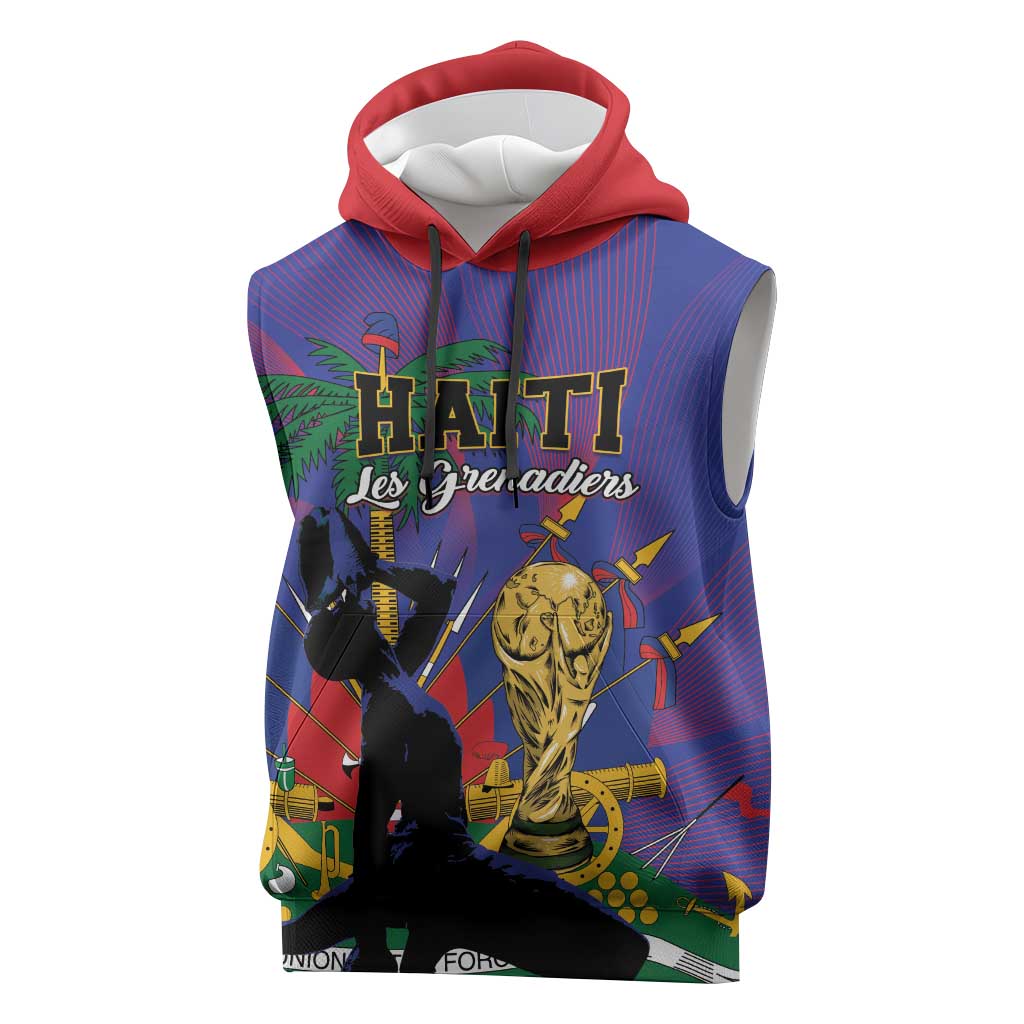 Custom Haiti World Football 2026 Sleeveless Hoodie Go Les Grenadiers - African Pride