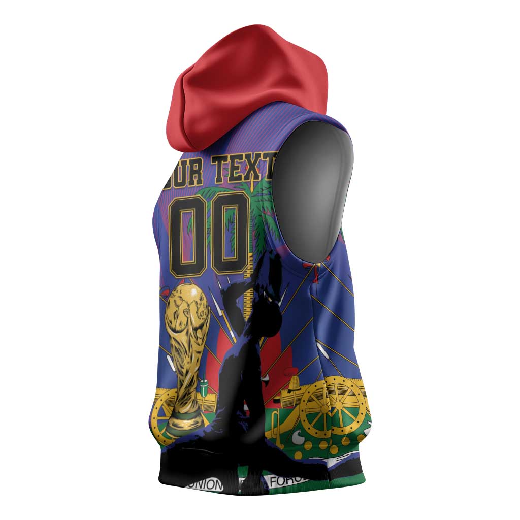 Custom Haiti World Football 2026 Sleeveless Hoodie Go Les Grenadiers - African Pride