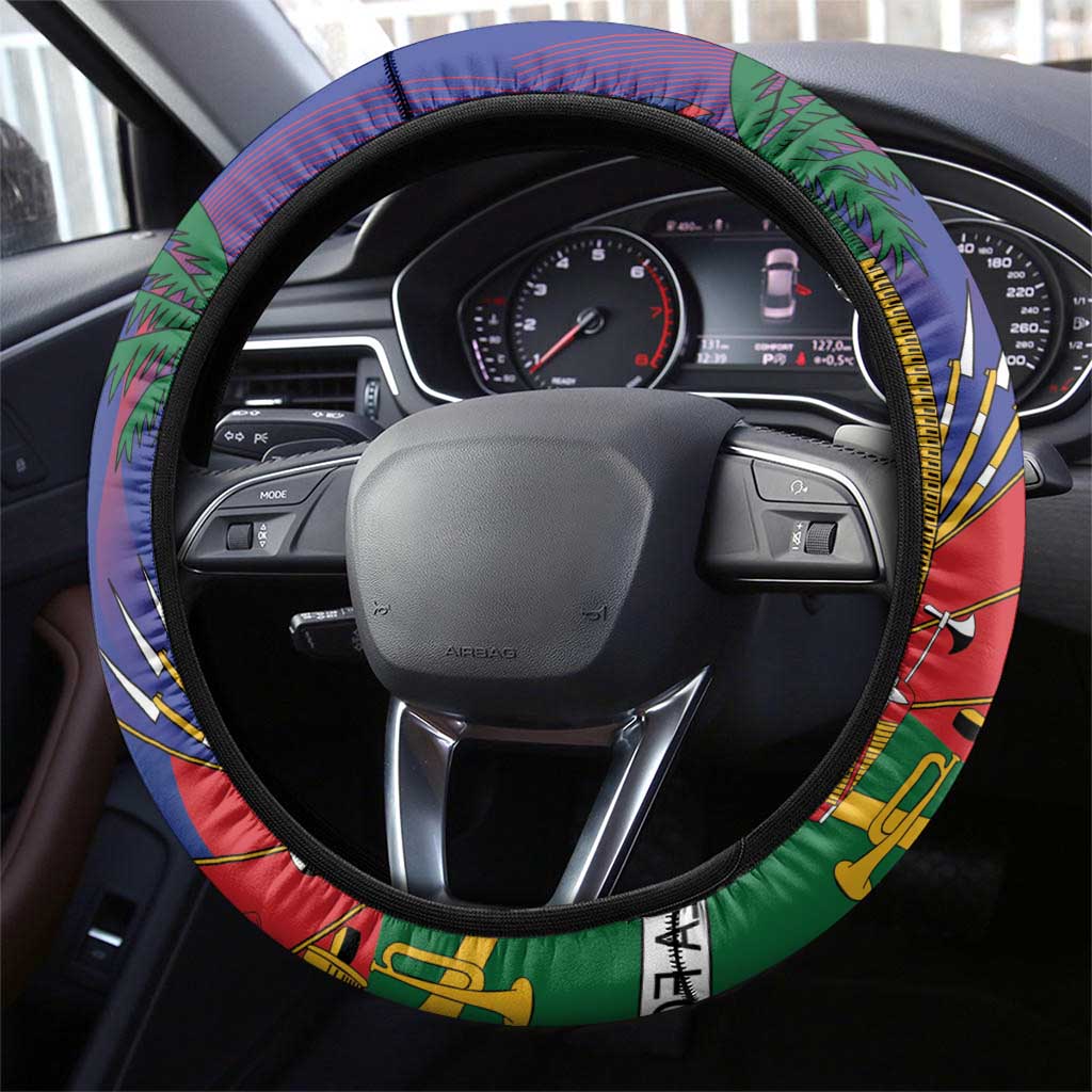 Haiti World Football 2026 Steering Wheel Cover Go Les Grenadiers - African Pride