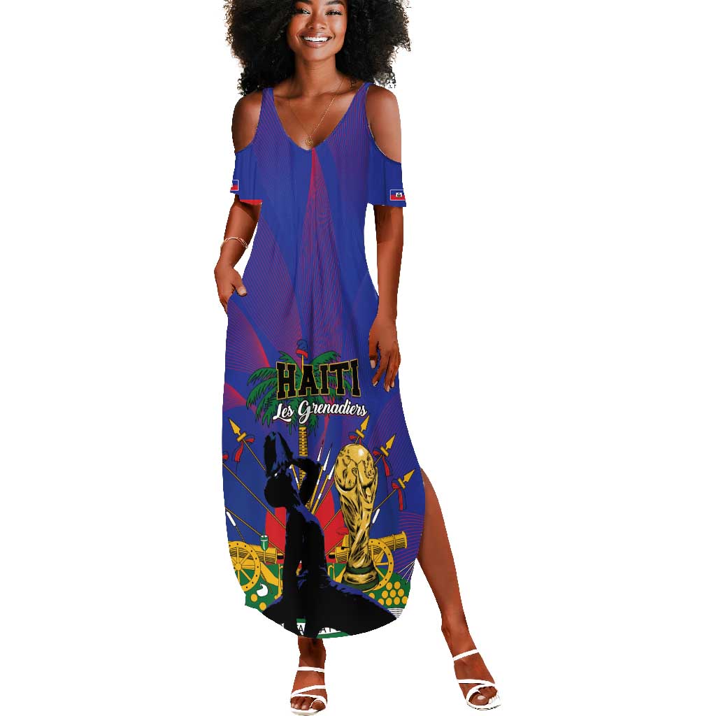 Custom Haiti World Football 2026 Summer Maxi Dress Go Les Grenadiers - African Pride