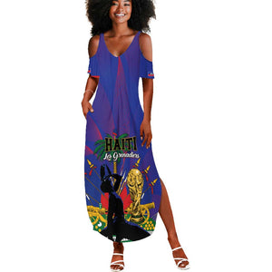 Custom Haiti World Football 2026 Summer Maxi Dress Go Les Grenadiers - African Pride