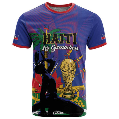 Custom Haiti World Football 2026 T shirt Go Les Grenadiers - African Pride