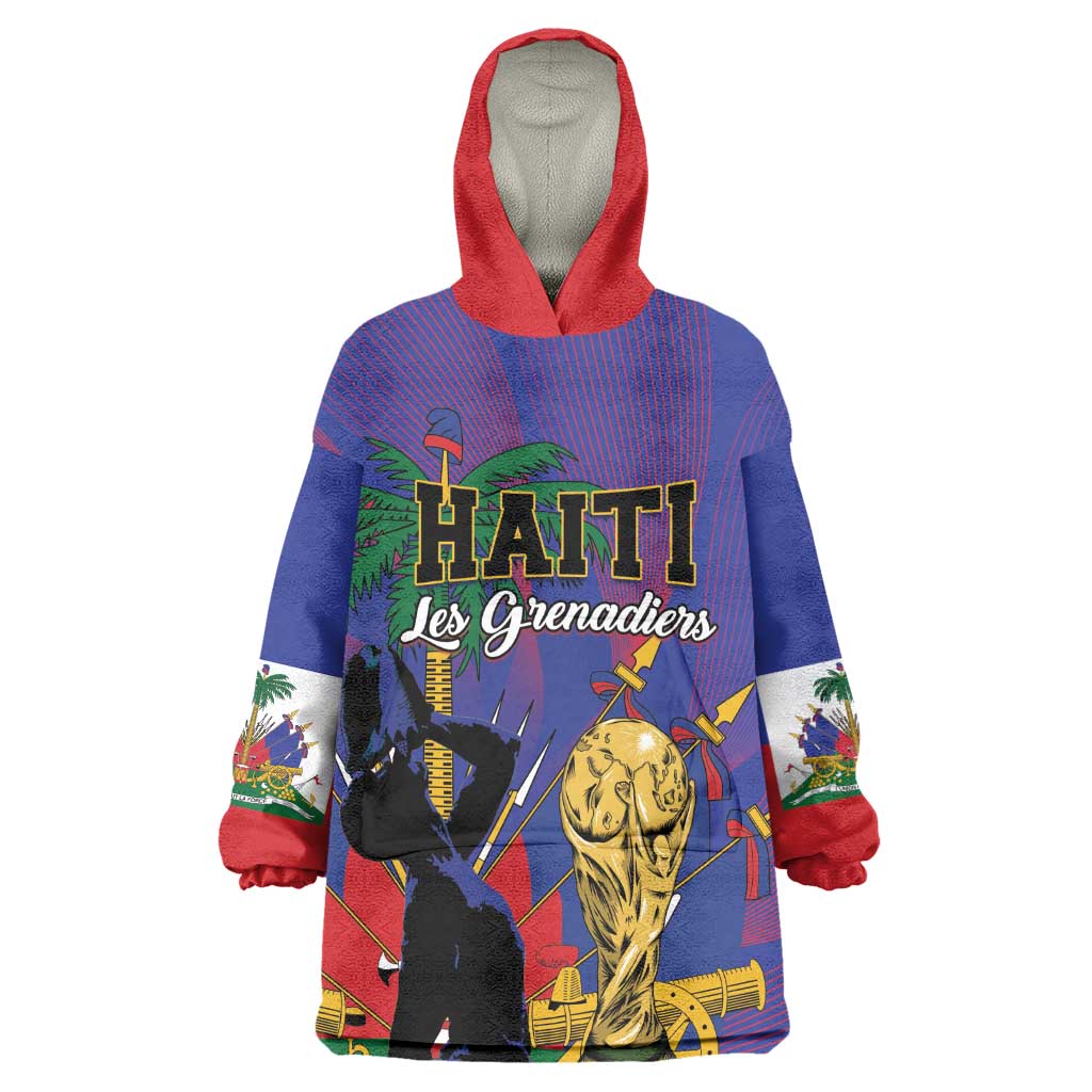 Custom Haiti World Football 2026 Wearable Blanket Hoodie Go Les Grenadiers - African Pride