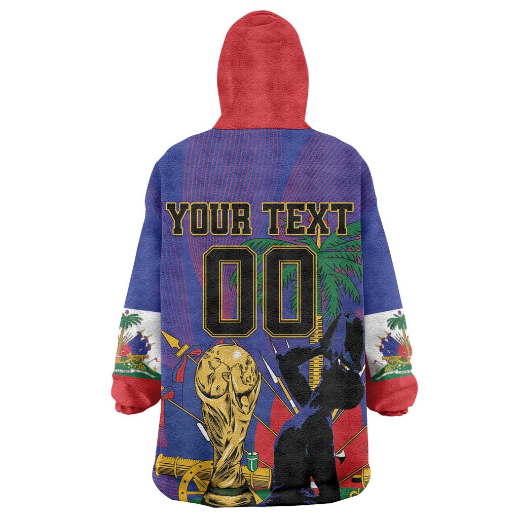 Custom Haiti World Football 2026 Wearable Blanket Hoodie Go Les Grenadiers - African Pride
