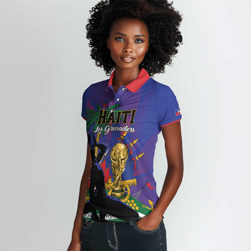 Custom Haiti World Football 2026 Women Polo Shirt Go Les Grenadiers - African Pride
