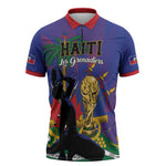 Custom Haiti World Football 2026 Zipper Polo Shirt Go Les Grenadiers
