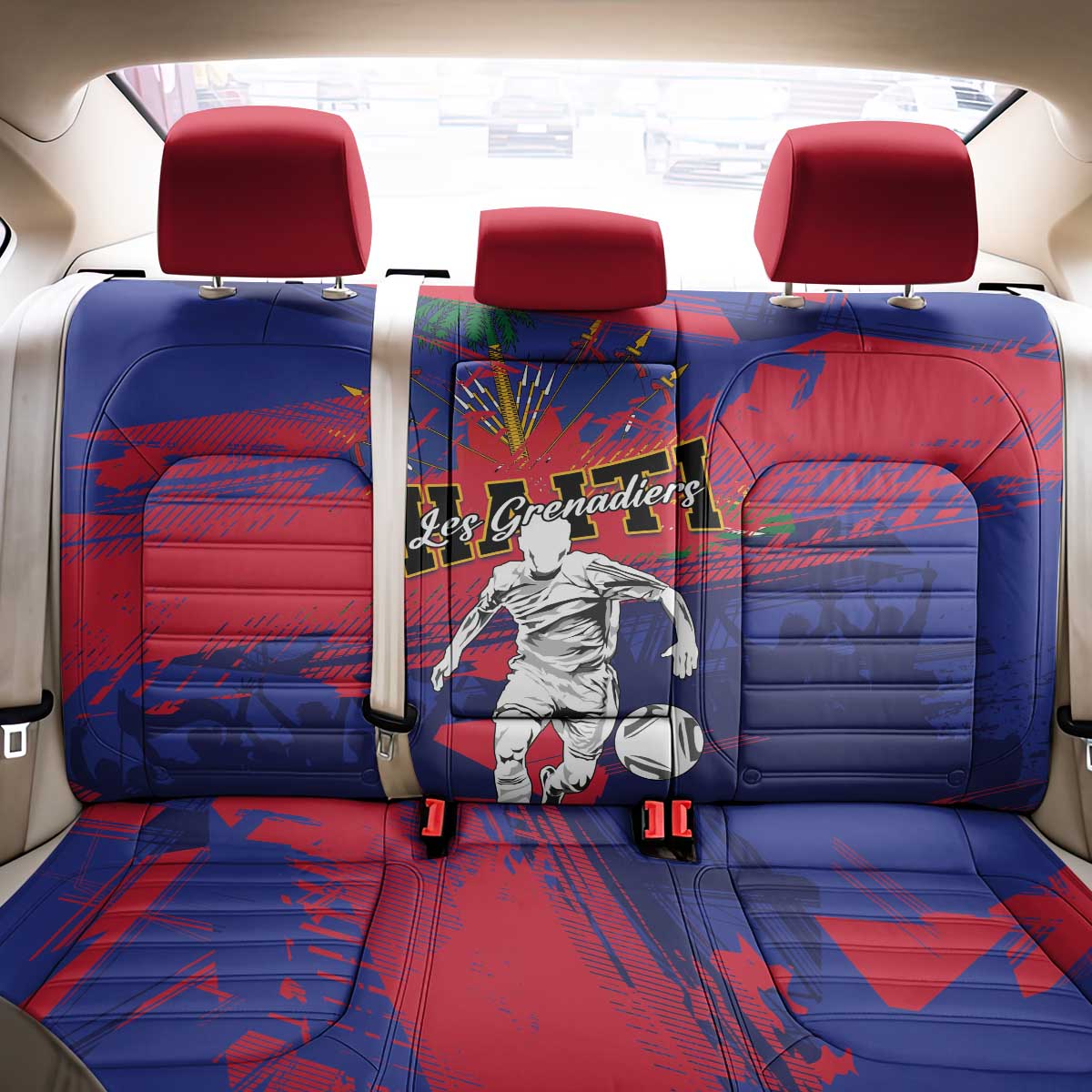 Ekip Foutbol Ayiti 2026 Back Car Seat Cover Haiti Grenadye Alaso - African Pride