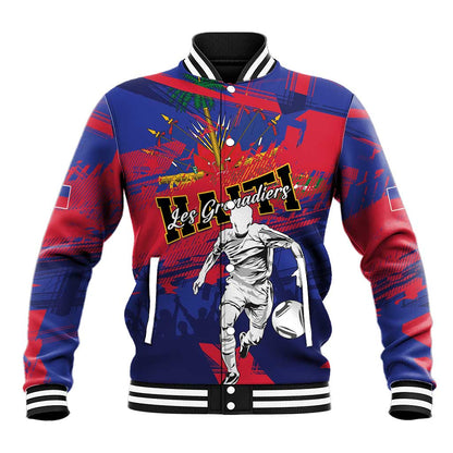 Custom Ekip Foutbol Ayiti 2026 Baseball Jacket Haiti Grenadye Alaso - African Pride