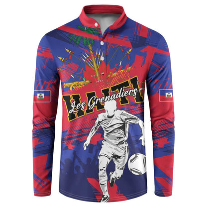 Custom Ekip Foutbol Ayiti 2026 Button Sweatshirt Haiti Grenadye Alaso