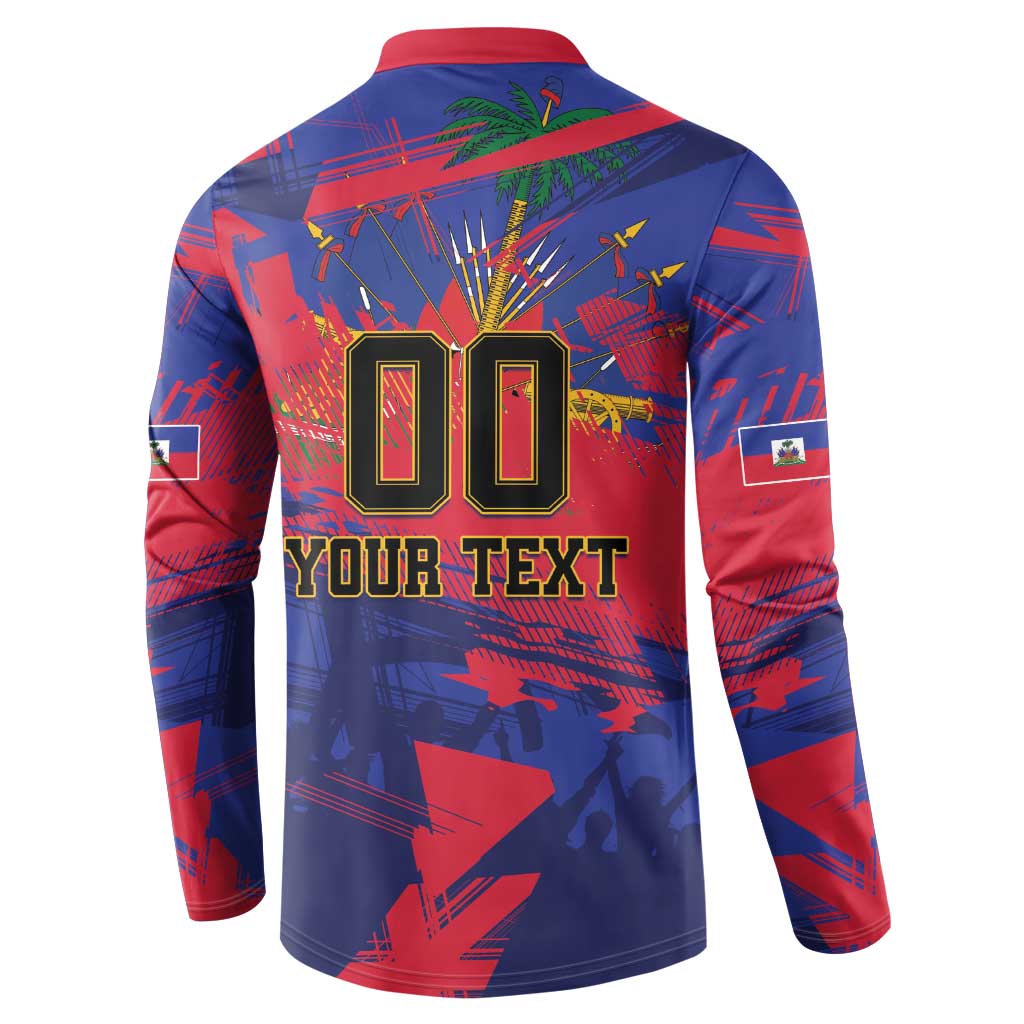 Custom Ekip Foutbol Ayiti 2026 Button Sweatshirt Haiti Grenadye Alaso