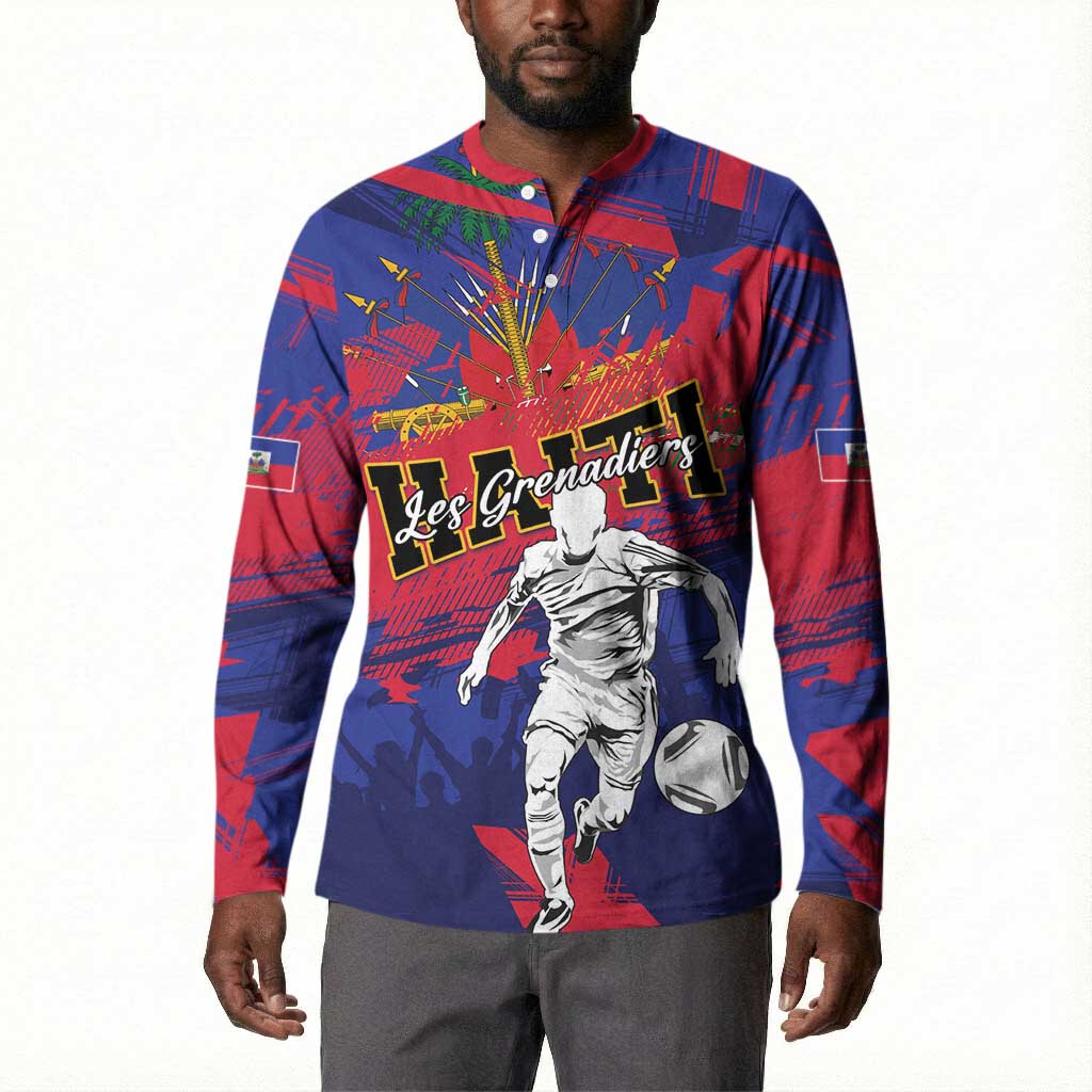 Custom Ekip Foutbol Ayiti 2026 Button Sweatshirt Haiti Grenadye Alaso