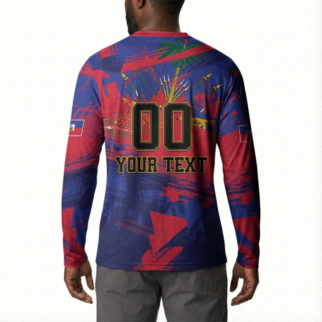 Custom Ekip Foutbol Ayiti 2026 Button Sweatshirt Haiti Grenadye Alaso