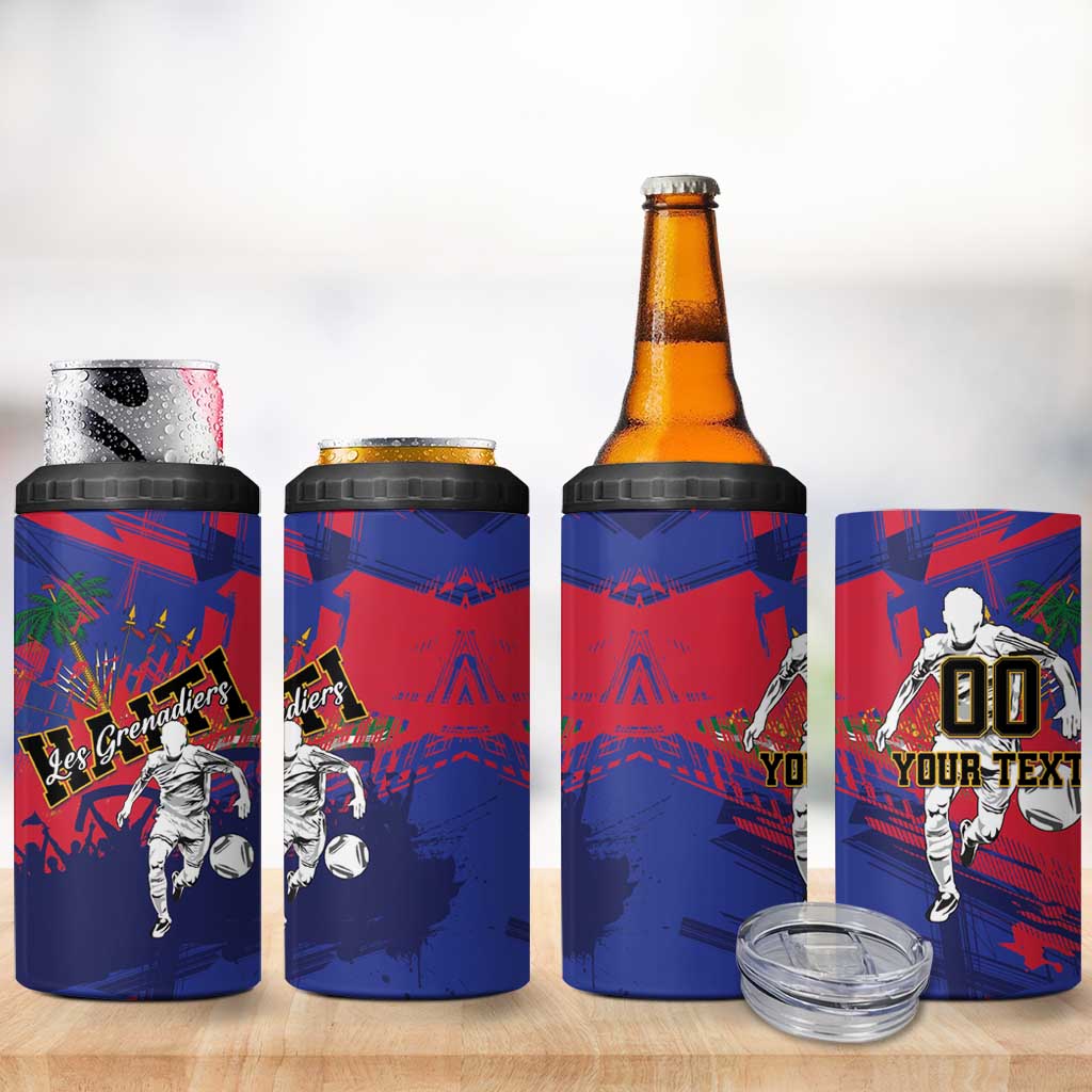 Custom Ekip Foutbol Ayiti 2026 4 in 1 Can Cooler Tumbler Haiti Grenadye Alaso - African Pride