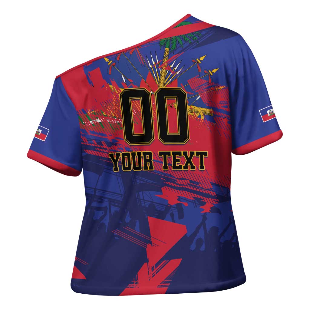 Custom Ekip Foutbol Ayiti 2026 Cross Shoulder Shirt Haiti Grenadye Alaso