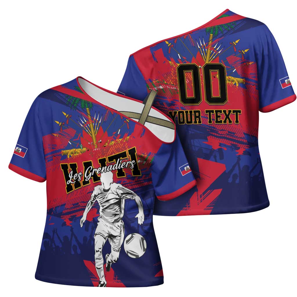 Custom Ekip Foutbol Ayiti 2026 Cross Shoulder Shirt Haiti Grenadye Alaso