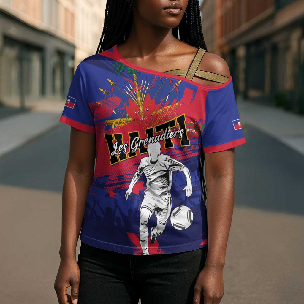 Custom Ekip Foutbol Ayiti 2026 Cross Shoulder Shirt Haiti Grenadye Alaso