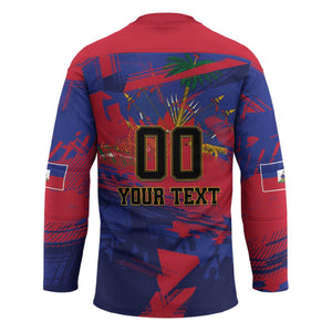 Custom Ekip Foutbol Ayiti 2026 Hockey Jersey Haiti Grenadye Alaso