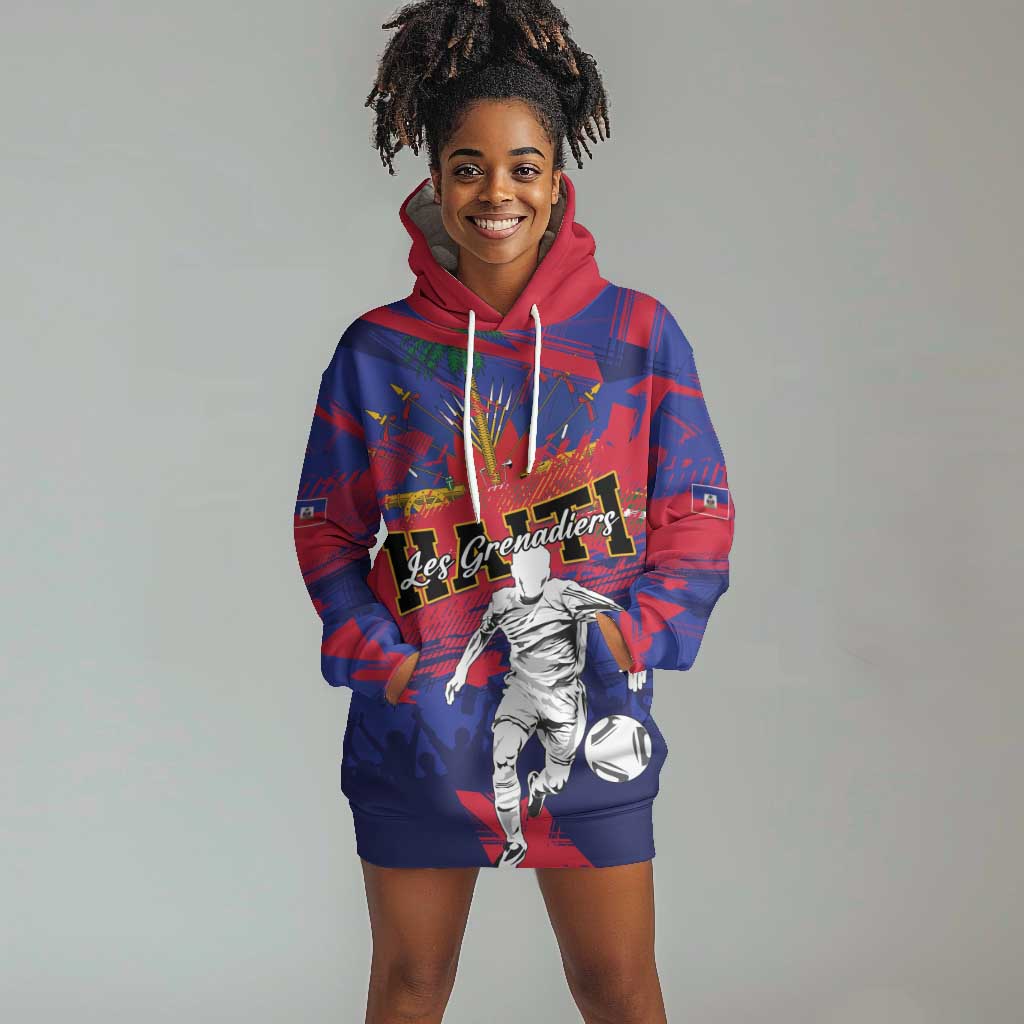 Custom Ekip Foutbol Ayiti 2026 Hoodie Dress Haiti Grenadye Alaso - African Pride