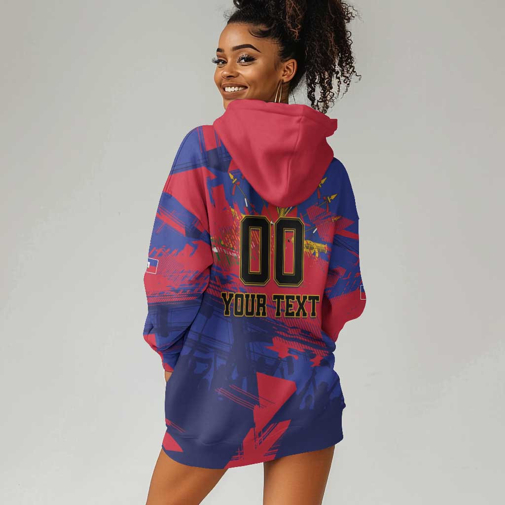 Custom Ekip Foutbol Ayiti 2026 Hoodie Dress Haiti Grenadye Alaso - African Pride