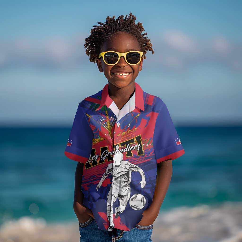 Custom Ekip Foutbol Ayiti 2026 Kid Hawaiian Shirt Haiti Grenadye Alaso - African Pride