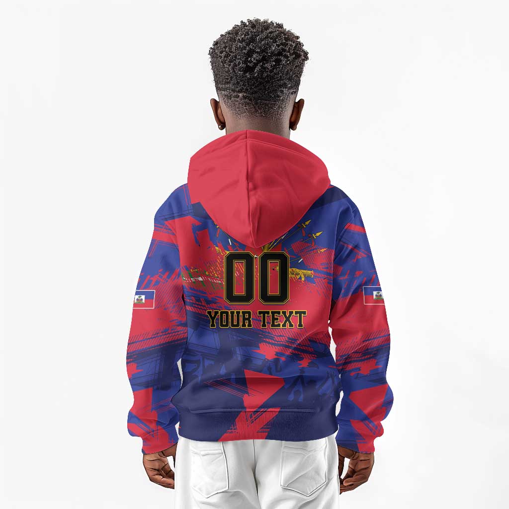 Custom Ekip Foutbol Ayiti 2026 Kid Hoodie Haiti Grenadye Alaso - African Pride