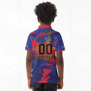 Custom Ekip Foutbol Ayiti 2026 Kid Polo Shirt Haiti Grenadye Alaso - African Pride