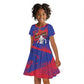 Custom Ekip Foutbol Ayiti 2026 Kid Short Sleeve Dress Haiti Grenadye Alaso - African Pride