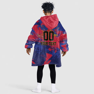 Custom Ekip Foutbol Ayiti 2026 Kid Wearable Blanket Hoodie Haiti Grenadye Alaso - African Pride