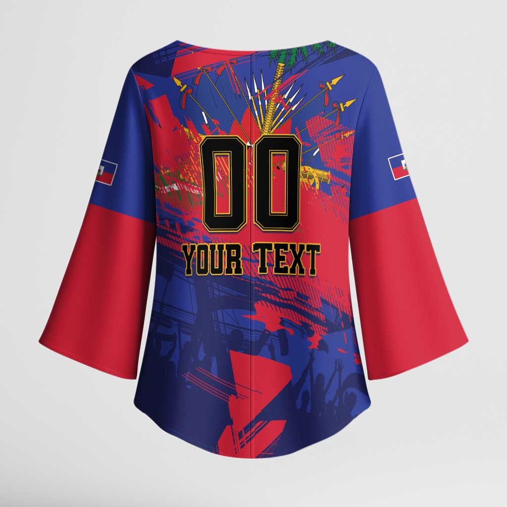 Custom Ekip Foutbol Ayiti 2026 Kimono Sleeve Blouse Haiti Grenadye Alaso