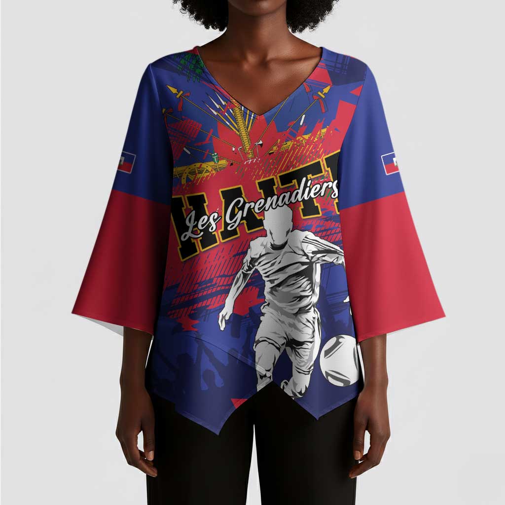 Custom Ekip Foutbol Ayiti 2026 Kimono Sleeve Blouse Haiti Grenadye Alaso