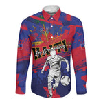 Custom Ekip Foutbol Ayiti 2026 Long Sleeve Button Shirt Haiti Grenadye Alaso - African Pride