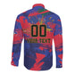 Custom Ekip Foutbol Ayiti 2026 Long Sleeve Button Shirt Haiti Grenadye Alaso - African Pride