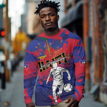 Custom Ekip Foutbol Ayiti 2026 Long Sleeve Shirt Haiti Grenadye Alaso - African Pride