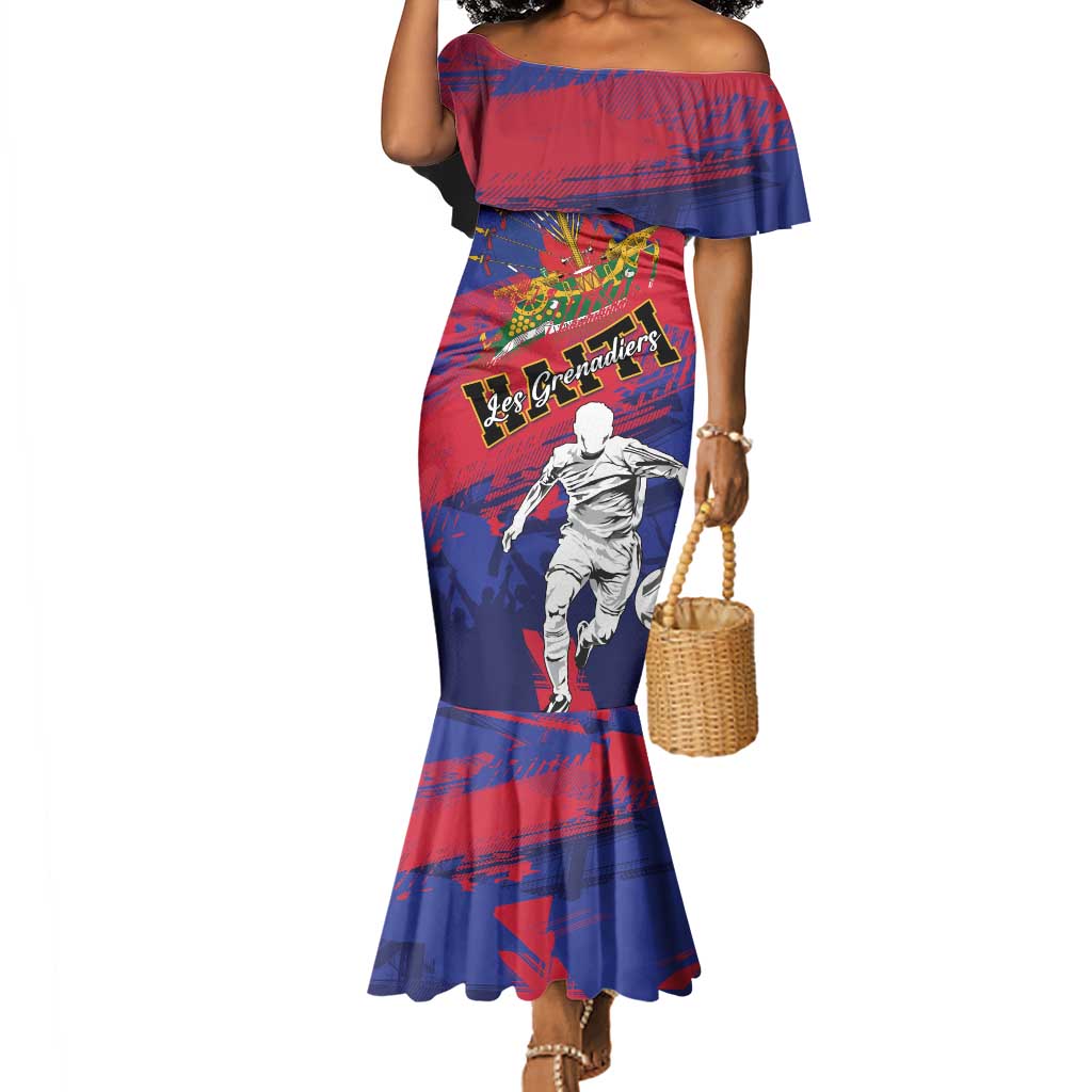 Custom Ekip Foutbol Ayiti 2026 Mermaid Dress Haiti Grenadye Alaso - African Pride