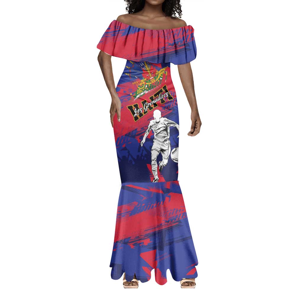 Custom Ekip Foutbol Ayiti 2026 Mermaid Dress Haiti Grenadye Alaso - African Pride