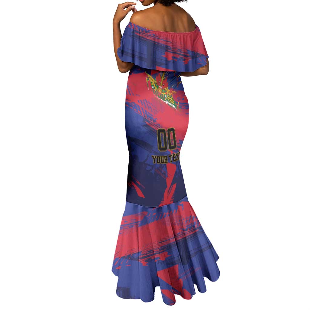 Custom Ekip Foutbol Ayiti 2026 Mermaid Dress Haiti Grenadye Alaso - African Pride