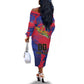 Custom Ekip Foutbol Ayiti 2026 Off The Shoulder Long Sleeve Dress Haiti Grenadye Alaso - African Pride