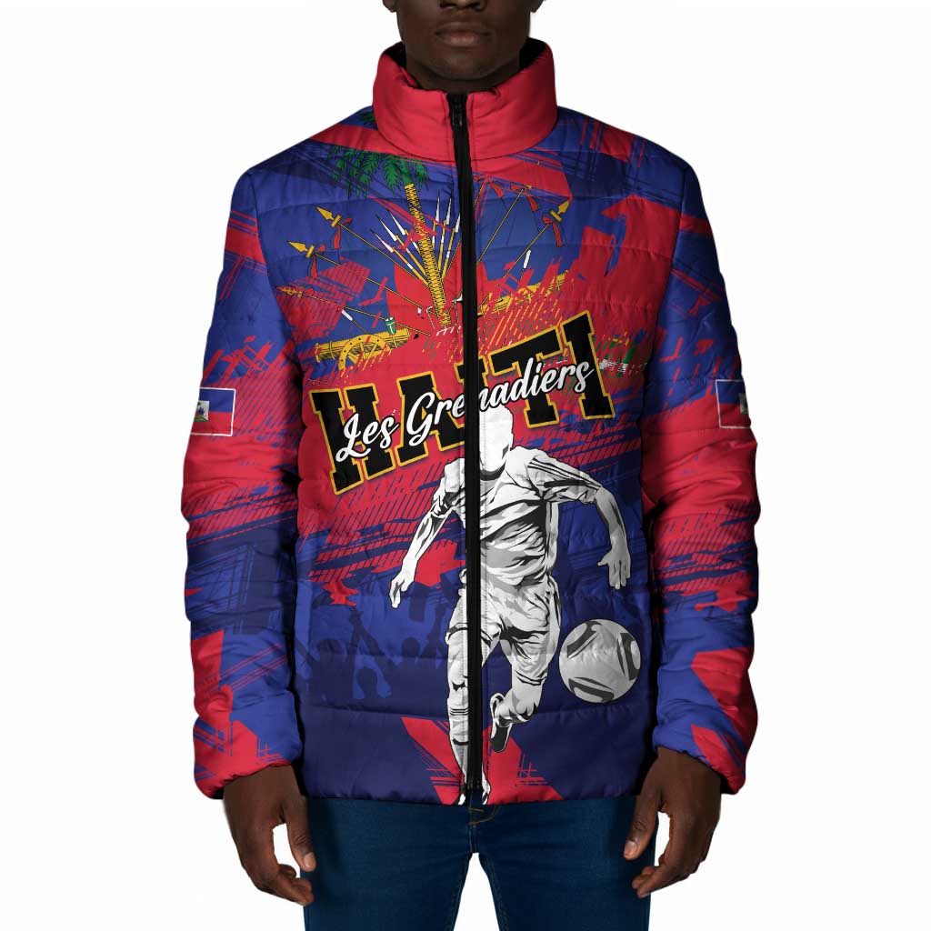 Custom Ekip Foutbol Ayiti 2026 Padded Jacket Haiti Grenadye Alaso