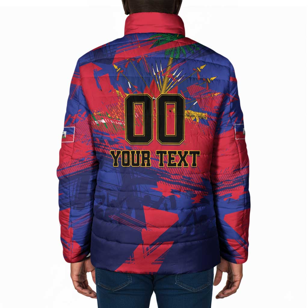 Custom Ekip Foutbol Ayiti 2026 Padded Jacket Haiti Grenadye Alaso