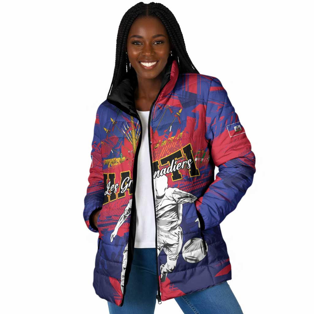 Custom Ekip Foutbol Ayiti 2026 Padded Jacket Haiti Grenadye Alaso