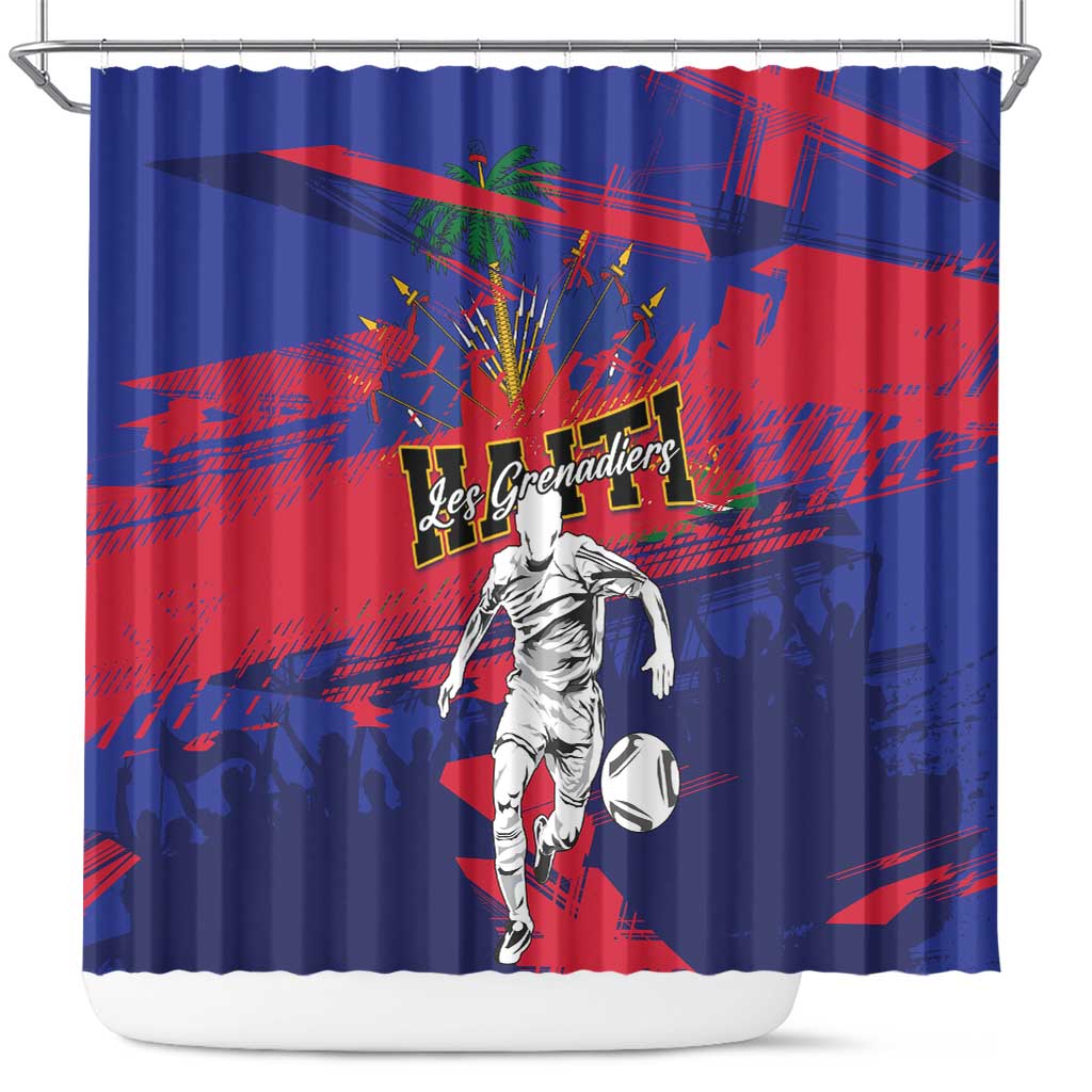 Ekip Foutbol Ayiti 2026 Shower Curtain Haiti Grenadye Alaso - African Pride