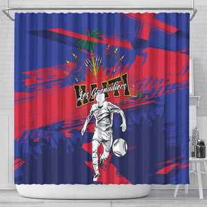 Ekip Foutbol Ayiti 2026 Shower Curtain Haiti Grenadye Alaso - African Pride