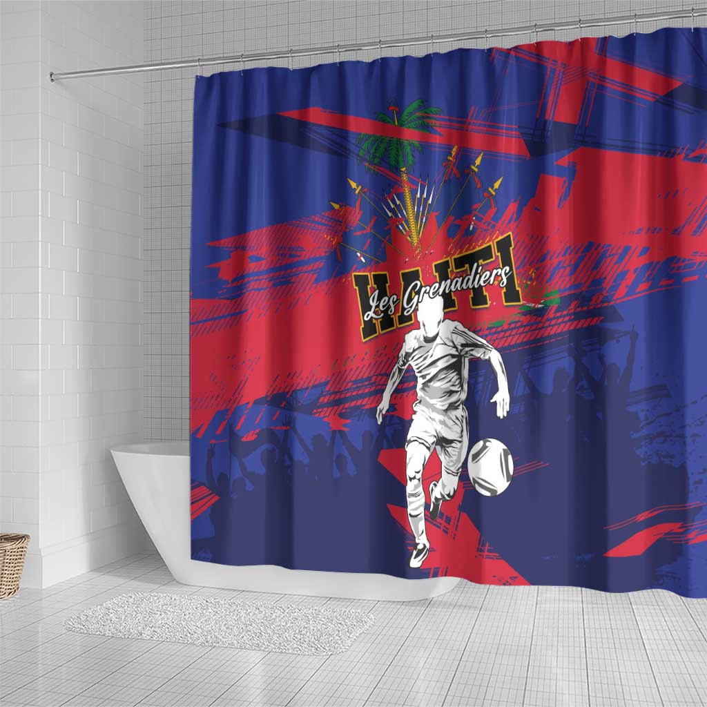Ekip Foutbol Ayiti 2026 Shower Curtain Haiti Grenadye Alaso - African Pride