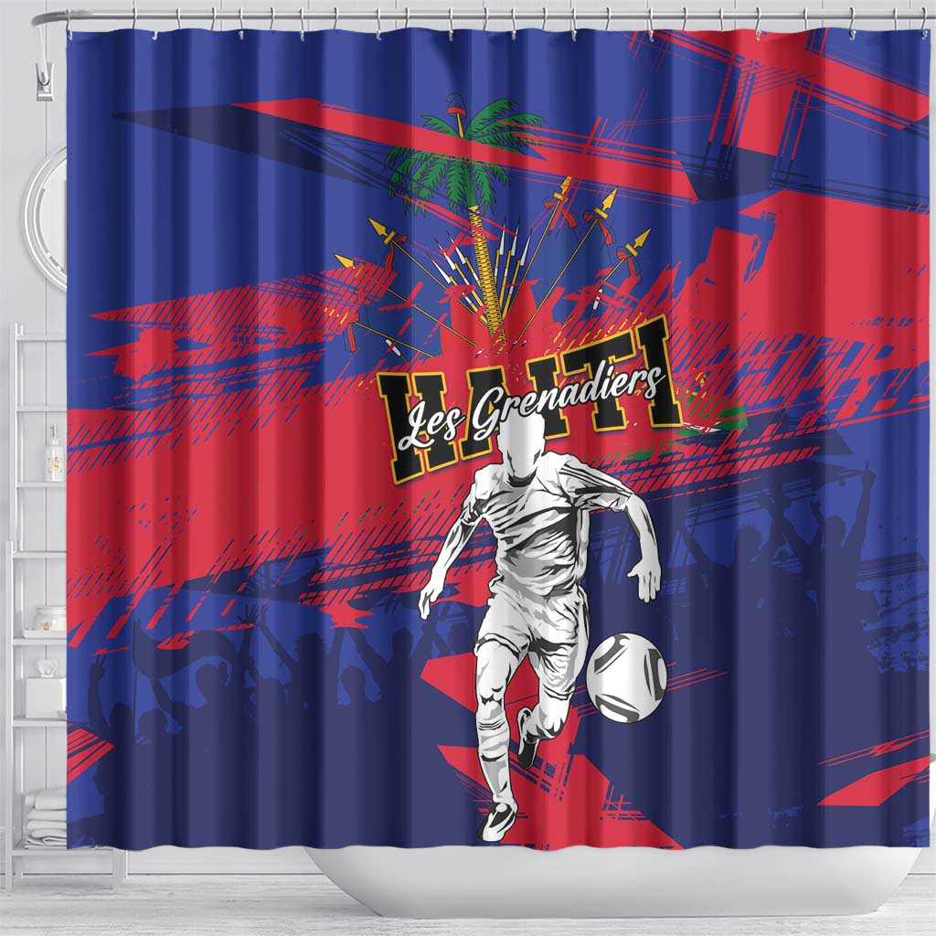 Ekip Foutbol Ayiti 2026 Shower Curtain Haiti Grenadye Alaso - African Pride