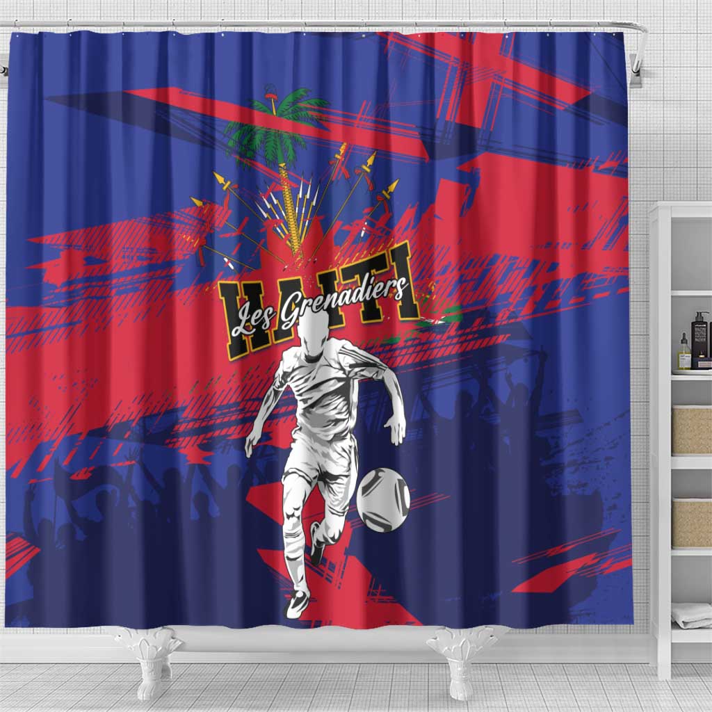 Ekip Foutbol Ayiti 2026 Shower Curtain Haiti Grenadye Alaso - African Pride