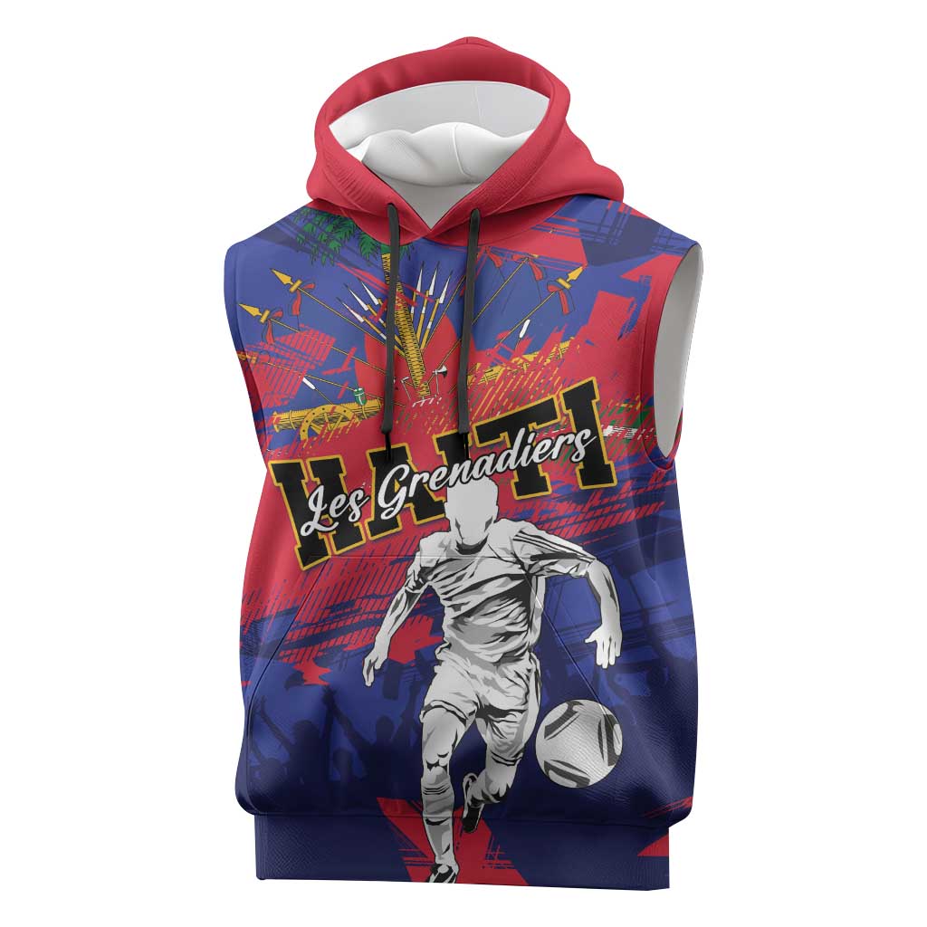 Custom Ekip Foutbol Ayiti 2026 Sleeveless Hoodie Haiti Grenadye Alaso - African Pride