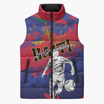 Custom Ekip Foutbol Ayiti 2026 Sleeveless Puffer Jacket Haiti Grenadye Alaso
