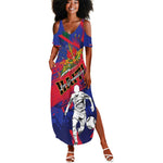 Custom Ekip Foutbol Ayiti 2026 Summer Maxi Dress Haiti Grenadye Alaso - African Pride
