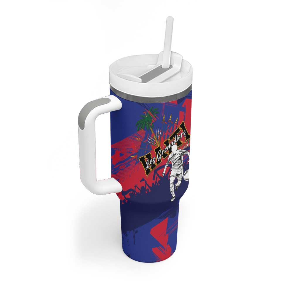 Custom Ekip Foutbol Ayiti 2026 Tumbler With Handle Haiti Grenadye Alaso - African Pride
