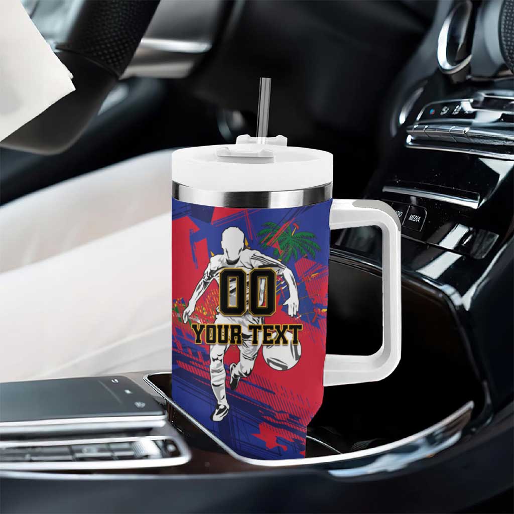 Custom Ekip Foutbol Ayiti 2026 Tumbler With Handle Haiti Grenadye Alaso - African Pride